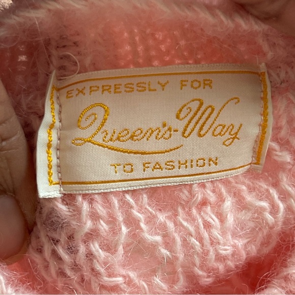 QUEENS WAY | Vintage Pink Hand Knit Cardigan Sweater Sz M - Picture 7 of 7
